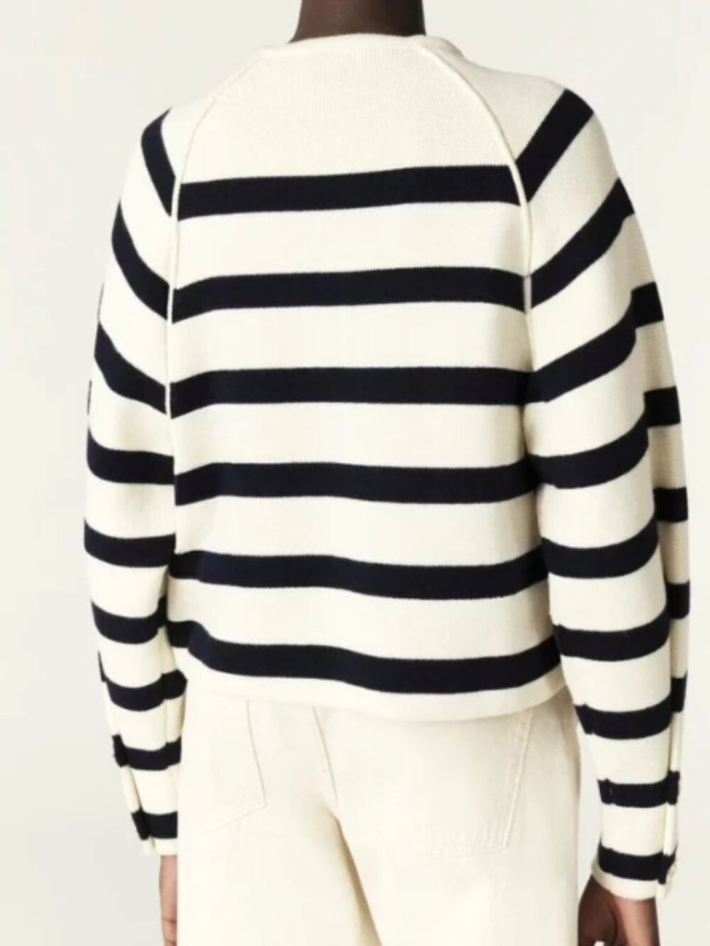BA&SH Massimo Cardigan [Jumper] - Ecru/Navy - Picture 3 of 6